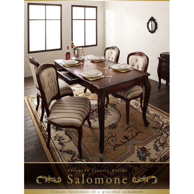 ヨーロピアンクラシックデザイン アンティーク調ダイニング Salomone サロモーネ ダイニングテーブル チェア 5点セット 7点セット [00]